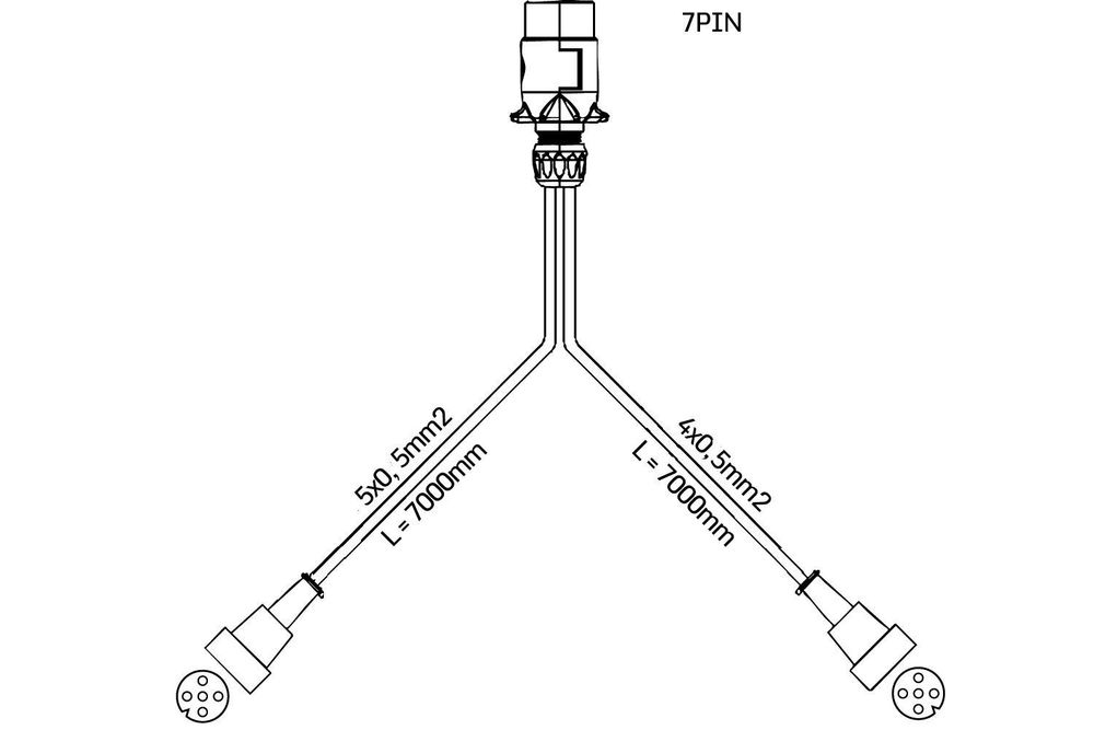 Mantes Elektroinstallation, Anhängerkabelbaum, 7M, 7Pin Stecker, 2X 5Pin Bajonett