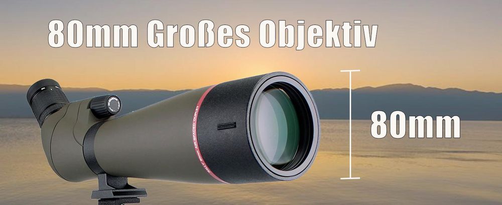 Svbony SV13 Sepktiv mit Stativ, 20-60x80 FMC Optik Porro Prisma Wasserdicht Spektiv, Monokular für Sportschützen, Jagen, Vogelbeobachtung, Wildlife Scenery Zuhause oder Outdoor