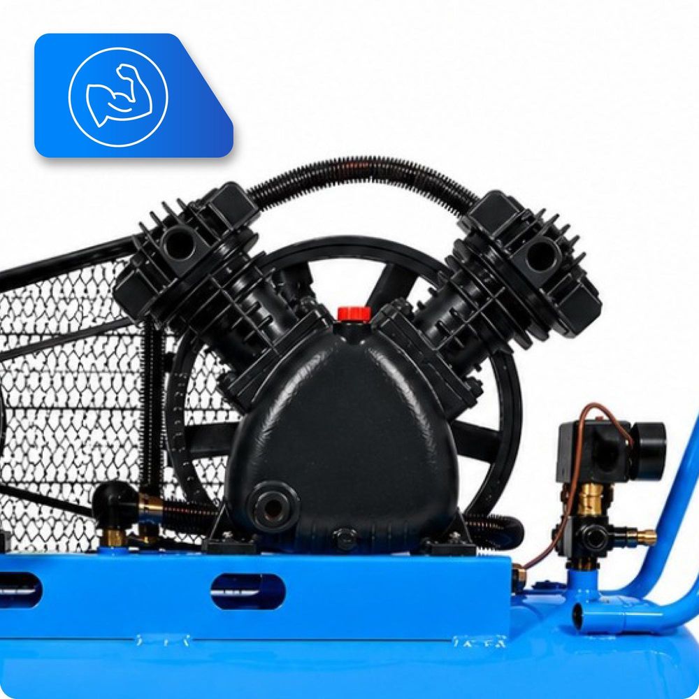 Compresseur à Huile HEXWELT 200L 5500W 8 Bar 730L/min Compresseur d’Air 2 Cylindres 230V