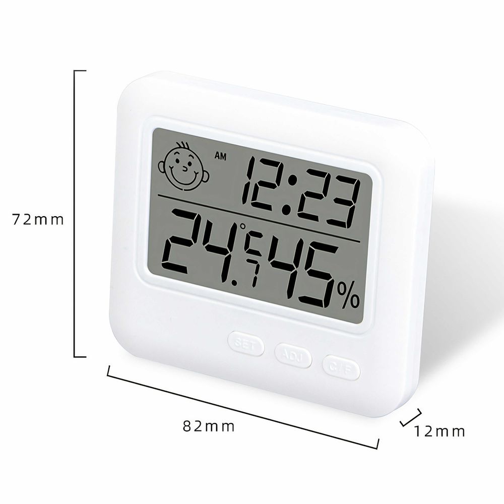 Thermometer Hygrometer Digital LCD Sensor Temperatur Thermo-Hygrometer Luftfeuchtigkeit Raumthermometer Babyzimmer Wohnzimmer Büro Kühlschrank Retoo
