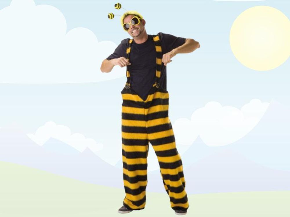 Hose Biene Bienchen Biene Brummer Tierkostüm Schwarz-Gelb 1-TLG. Hose, XXL