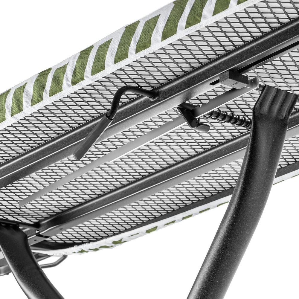 KADAX Bügeltisch mit ausziehbarer Ablage "Hem", Dampfbrett, 120 cm, Zickzackmuster