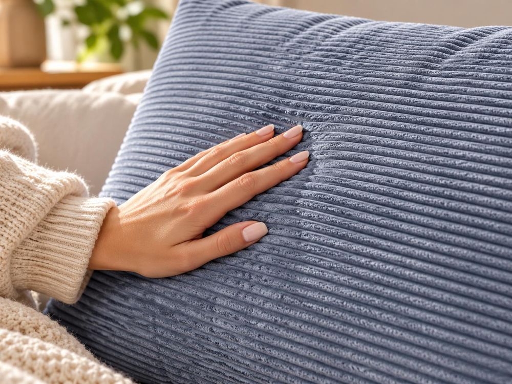 Keilkissen Rückenkissen Lesekissen für Bett Sofa & Couch Beige Cord 140 cm