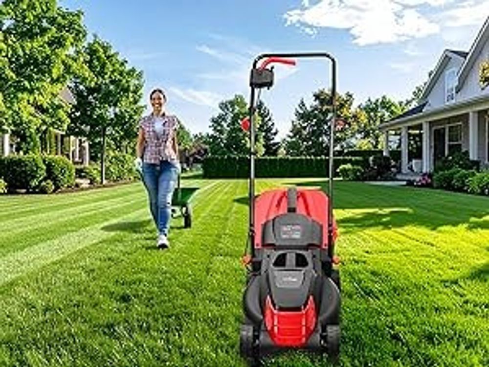 LEHMANN Elektro-Rasenmäher, 1200 W, 32 cm Schnittbreite, 25 L Fangkorb, 3-stufige Schnitthöheneinstellung von 25 bis 65 mm, für Rasenflächen bis 500 m