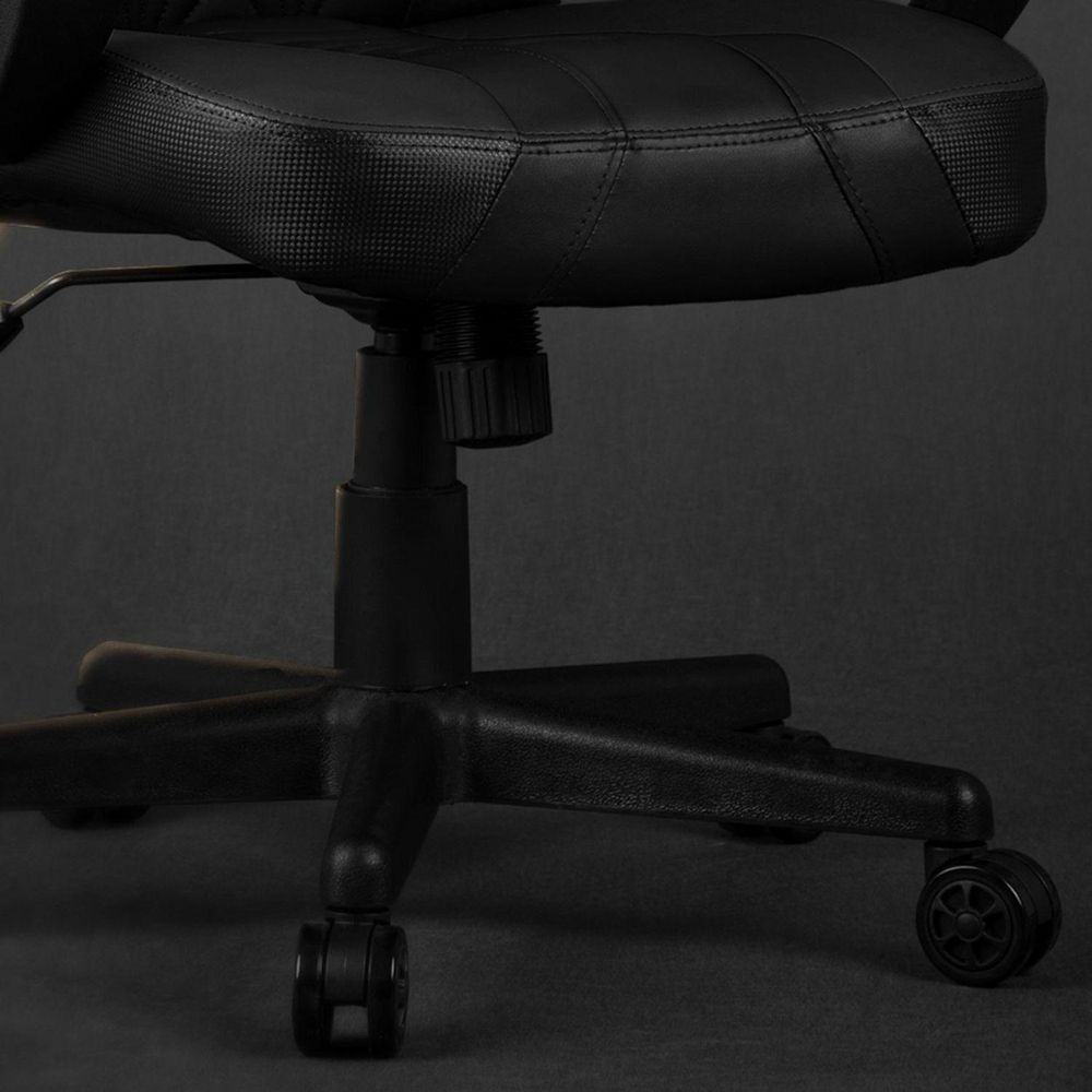 SENSE7 Prism Gaming Krzesło ze sztucznej skóry, czarne – ergonomiczne krzesło biurowe, krzesło do komputera, krzesło dla graczy, funkcja bujania, krzesło dla graczy, 120 kg