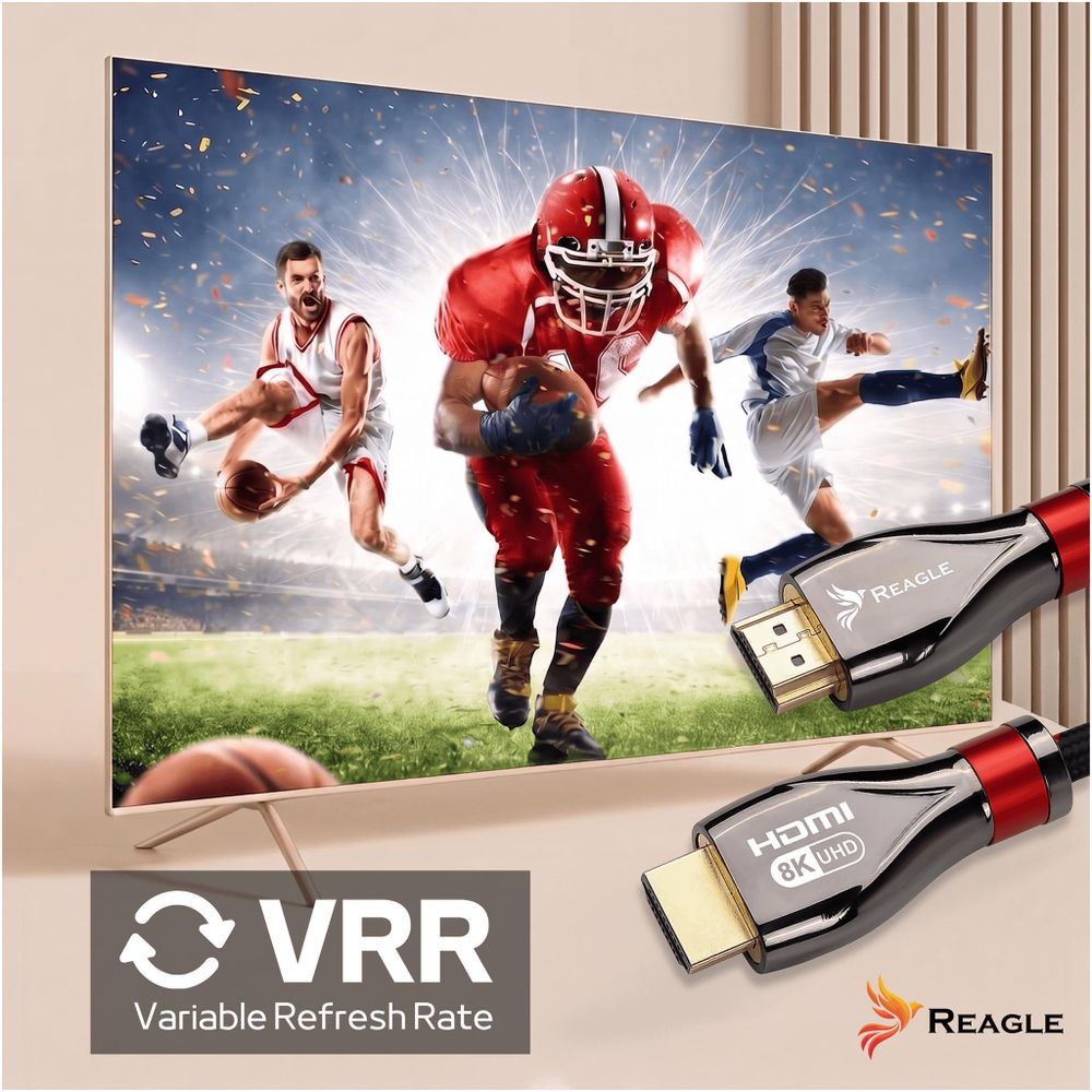 HDMI 2.1 Kabel 8K & 4K Ultra HD, Gaming, 48Gbps 8K@60Hz 4K@120Hz Kompatibel mit Konsole PS5 Xbox Series X S, OLED TV, DTS: X, Reagle, HDCP 2.2 & 2.3,