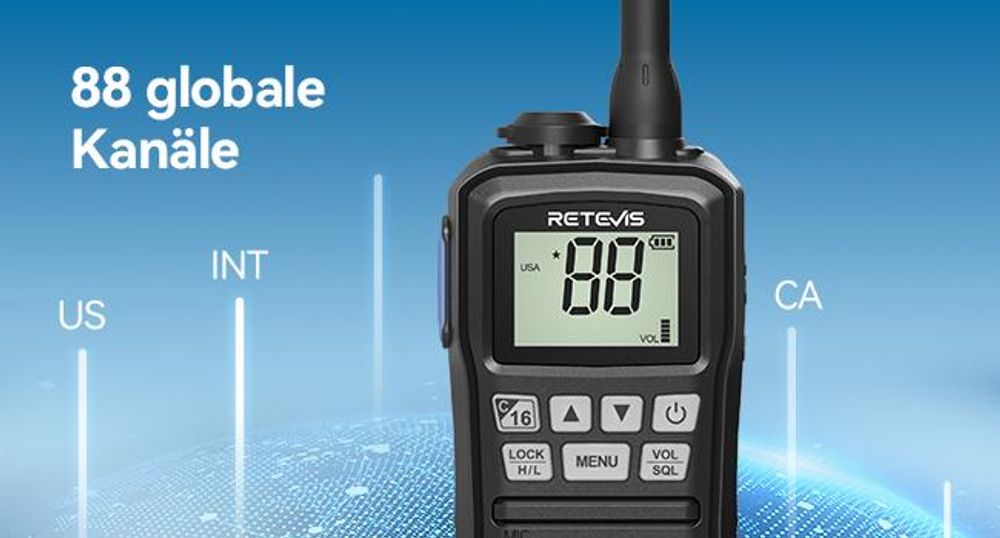 Retevis RM01P Seefunkgerät, Marine Radio, IP67, Schwimmende Vibration, 88 Kanäle,Typ-C, RM01 Verbesserte Version für Fischerboote und Transportschiffe