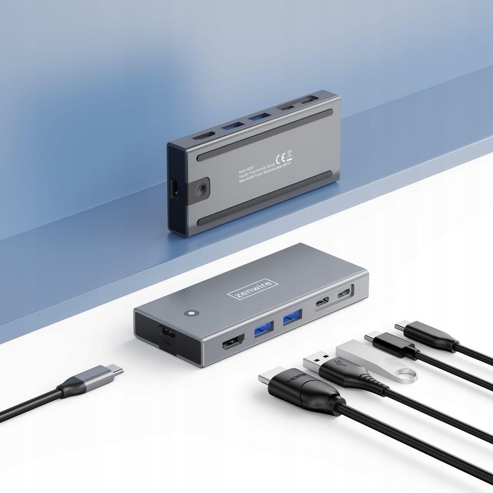 Pouzdro HUB - Slot pro SSD - M2 NVME Pcie SATA NGFF USB-C 3.2 HDMI 2.0 - Adaptér M.2 10 GBps - Power Delivery - 100 W