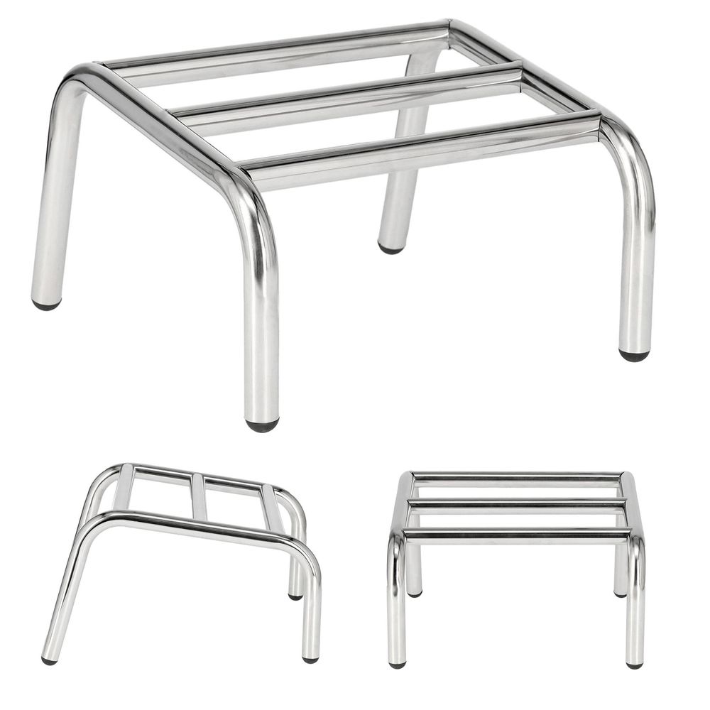 Pedana antiscivolo per parrucchiere scala cromata stepper