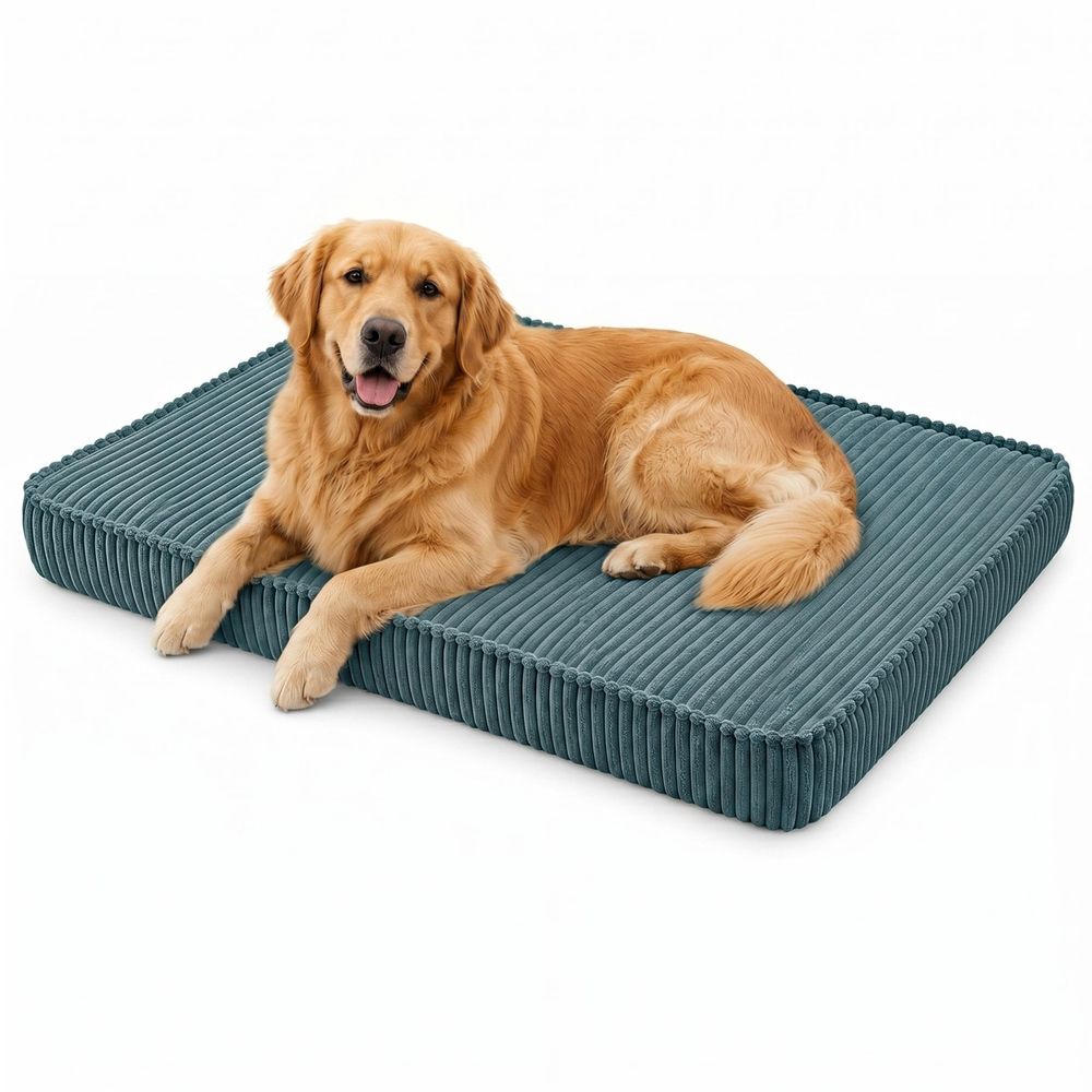 HUNDEBETT HUNDEKISSEN HUNDEMATTE CORD XL 120x80 CM Türkis