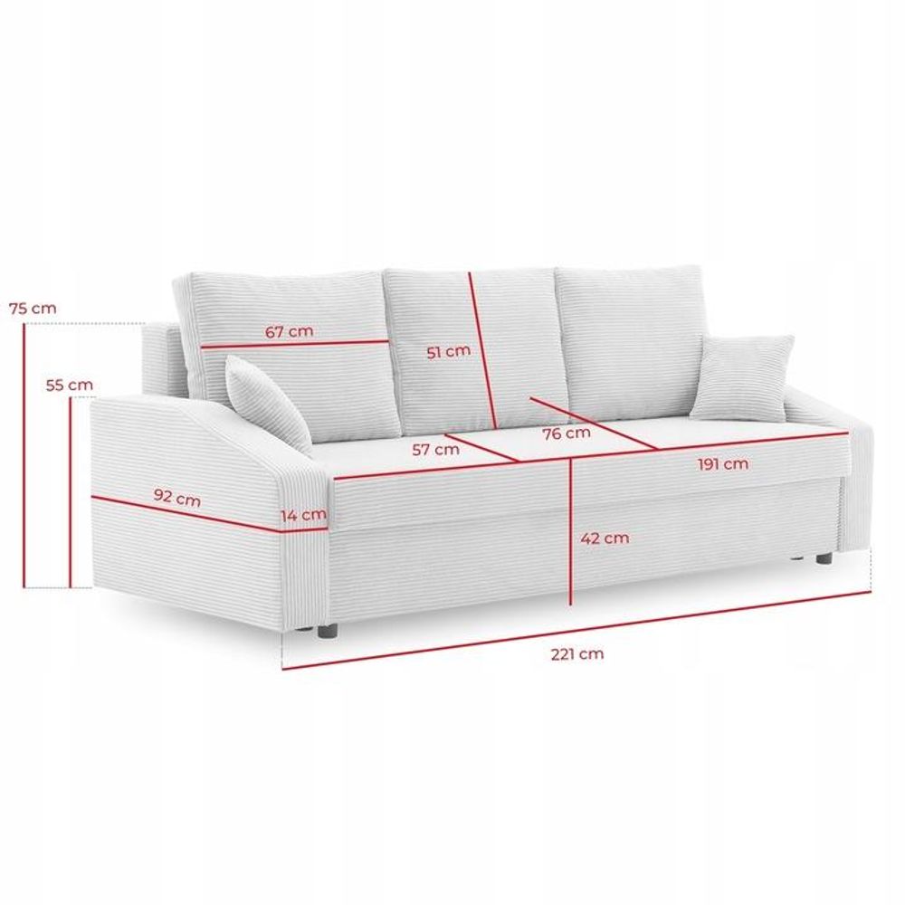 Couch mit schlaffunktion Wohnzimmer Couch mit Bettkasten AIKIDO 223x90cm Olivgrün