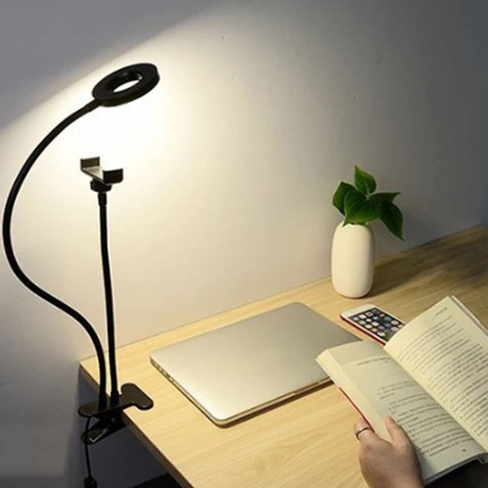 Ringlicht LED 4 Zoll mit Stativ Handyhalter Handy Selfie Ringleuchte Kamera 3 Farbmodi 10 Helligkeit Dimmbare Tischringlicht YouTube Live-Stream Retoo