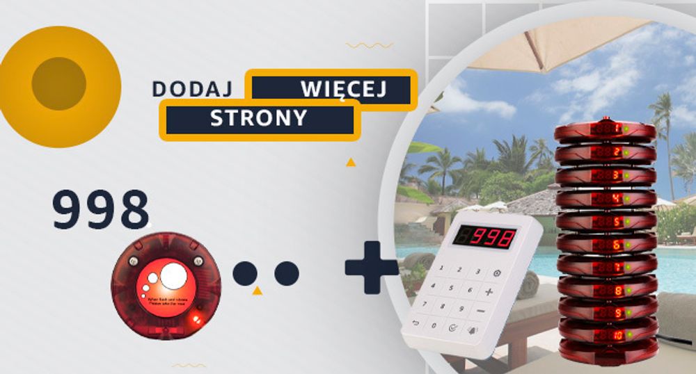 System przywoławczy Retekess TD158, 30 pagerów restauracyjnych, zewnętrzny 500M, wyświetlacz LED, 4 tryby wywoływania, gastro pager do food trucka, hotelu, baru