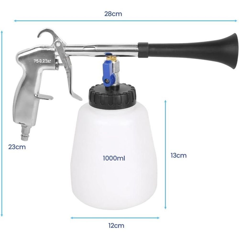 LUXTOM | Automatischer Waschpistole, 1000ml, für Autositz, Dashboard, Teppich, Auto Innenraum Reiniger, Reinigungspistole, Polsterreiniger Pistole