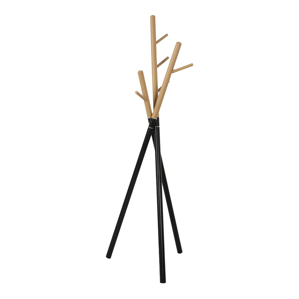 Garderobenständer 'Laerdal' Kleiderständer Baumform 172 x 49 x 49 cm Stahl Schwarz/Holzoptik