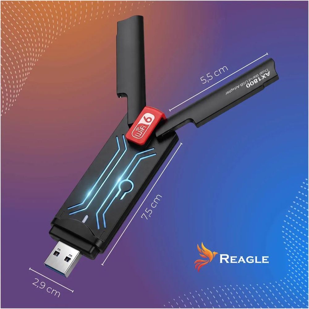 Reagle RYWU5 technische Daten USB WiFi 6 Adapter 1800 Mbit/s Dual Band