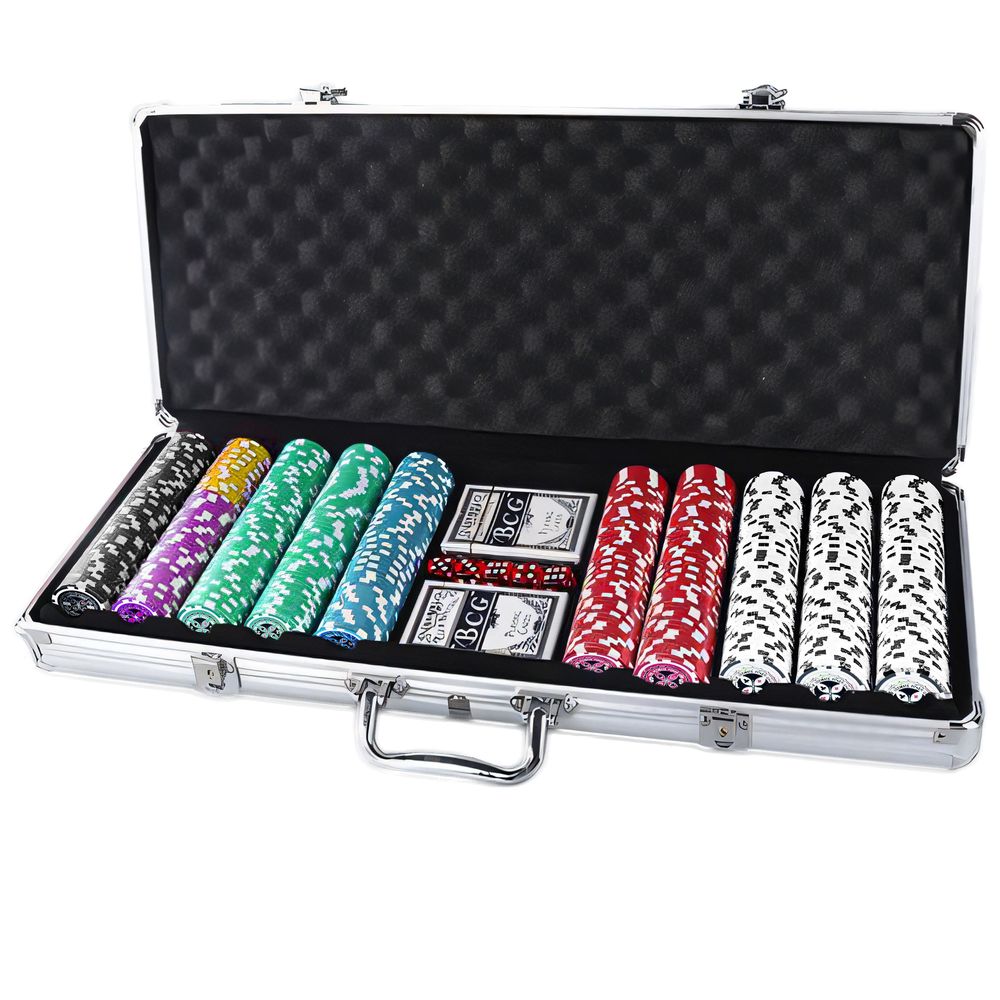 500 Pokerchips mit Metallkern für echtes Spielgefühl