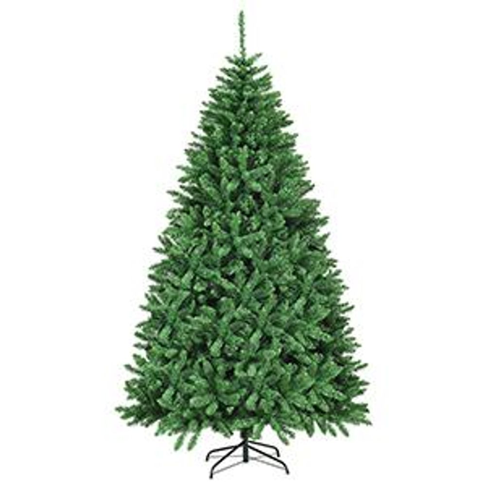 COSTWAY 275 cm Künstlicher Weihnachtsbaum, Tannenbaum mit Metallständer, Klappsystem, Christbaum PVC Nadeln, Grün