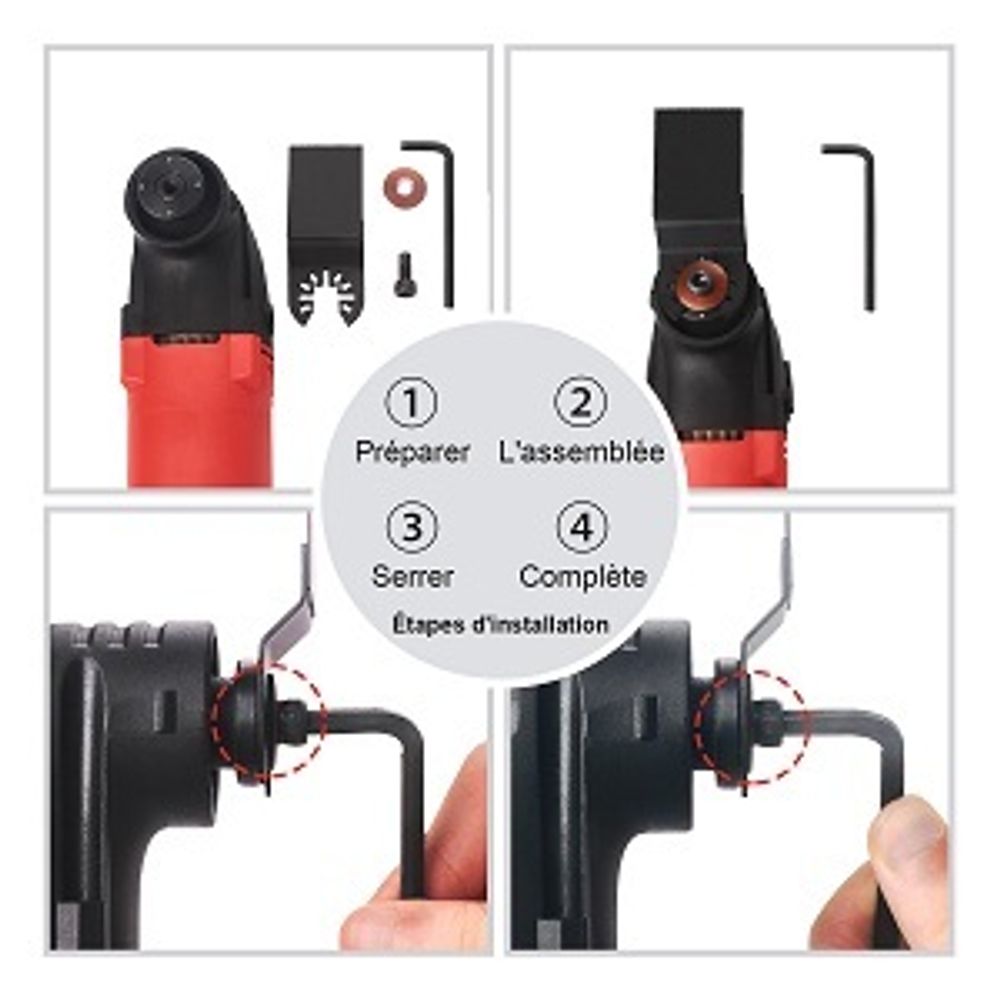 TEENO 300W Oszillationswerkzeug, mit 11 Zubehör, 15000-23000 U/min, 6 Geschwindigkeit zum Schneiden, Schnitzen, usw.