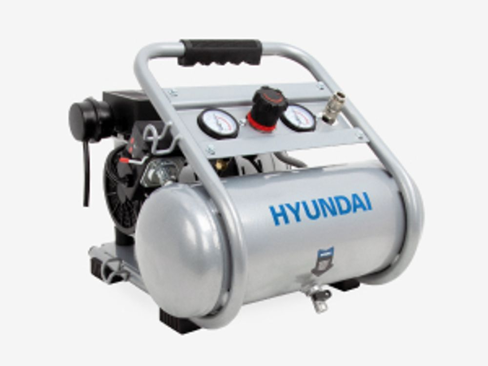 HYUNDAI Silent Kompressor SAC75008 (9 bar, 8L, tragbar, ÖLFREI, 49 dB, 750 W / 1 PS)