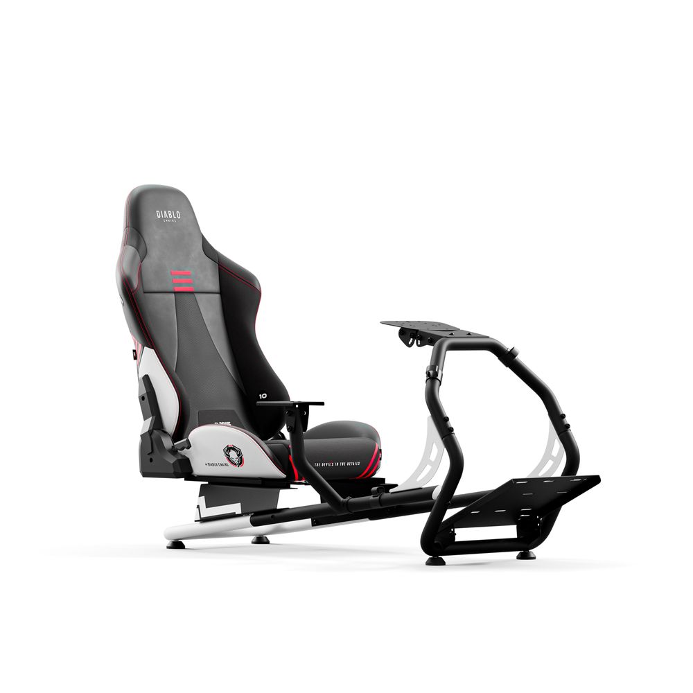 Diablo X-Drive Sim Racing Cocpit Gaming Rennsitz Renncocpit Simracing Schwarz-Weiß