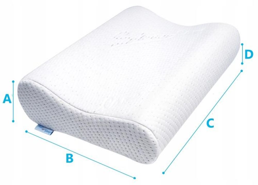 Ergonomiczna poduszka z pianki memory – profilowana, ortopedyczna poduszka do spania – poduszka wspierająca kark dla komfortowego snu – 48 x 34 cm.