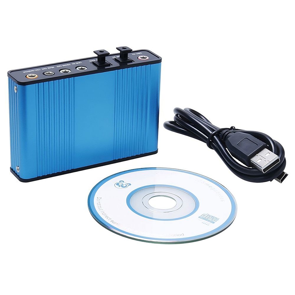 Externe USB Soundkarte 7.1 5.1 Adapter USB Soundbox mit SPDIF Didital Audio Anschluss für Kopfhörer Mikrofon Verstärker-Soundkarte für PC Blau Retoo