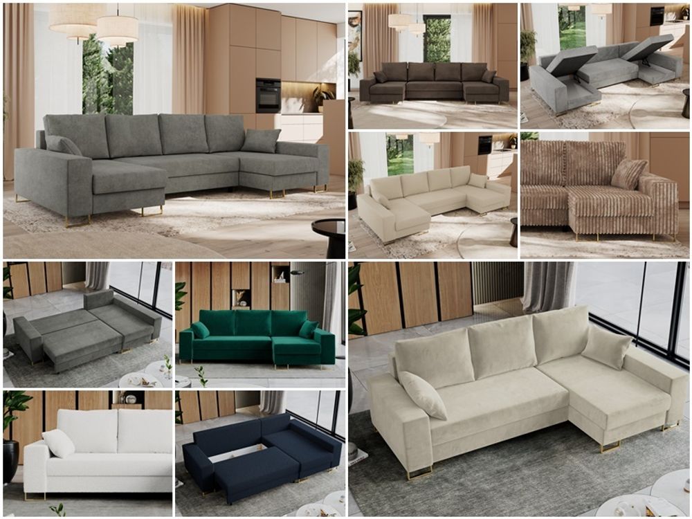 Collage mit Fotos der Ecke in verschiedenen Stoffen