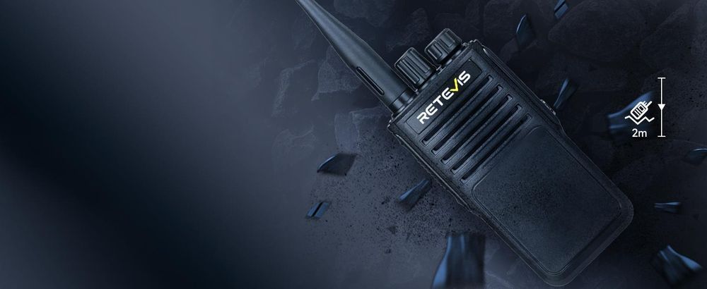 Retevis P62 Walkie Talkie Wasserdicht IP68, Langstrecken Funkgerät mit Lautsprechermikrofon, Dual Band Mann-Down-Alarm, 2500mAh Profi Funkgeräte Set
