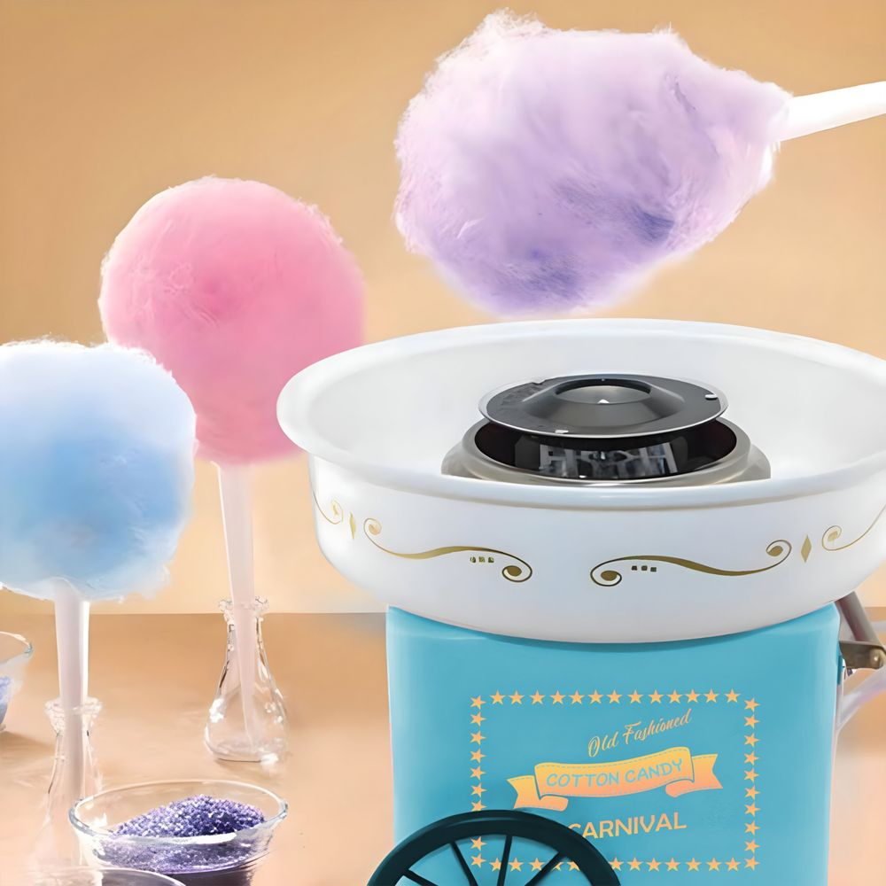 Zuckerwattemaschine Set – 500W Automat, Retro-Design, inkl. 10 Zuckerwatte-Stäbchen & Messlöffel, für Zuhause & Kinderpartys, süße Leckereien Retoo