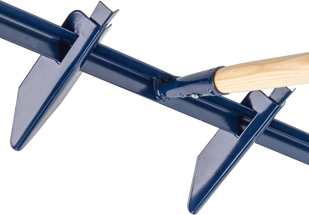 KADAX Rillenzieher mit Stahlklingen, Reihenzieher mit langem Stiel aus Holz, Furchenzieher