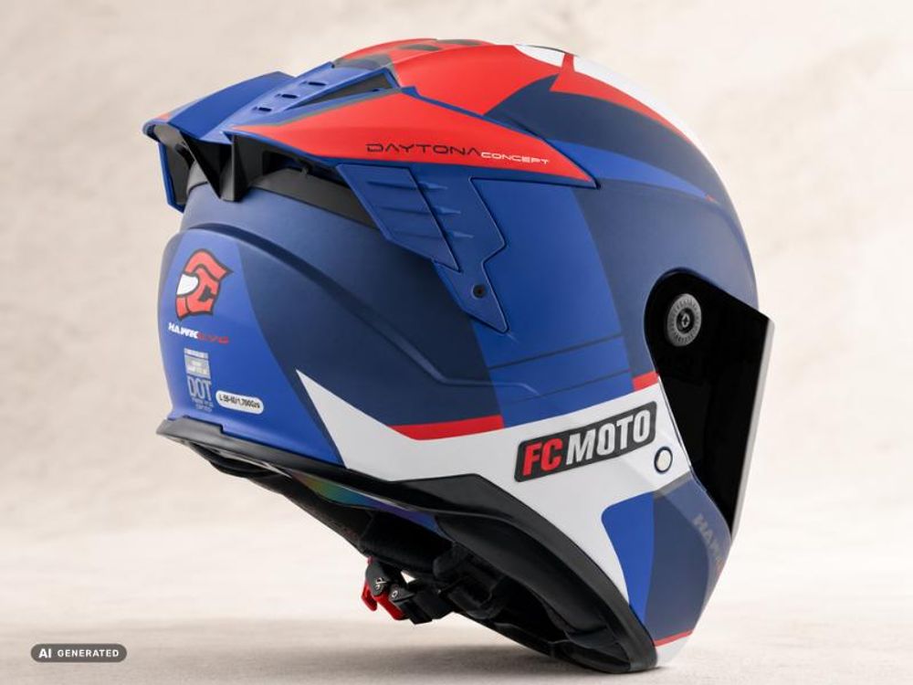 FC-Moto Hawk EVO-X Helm, schwarz matt/grün/weiß, L
