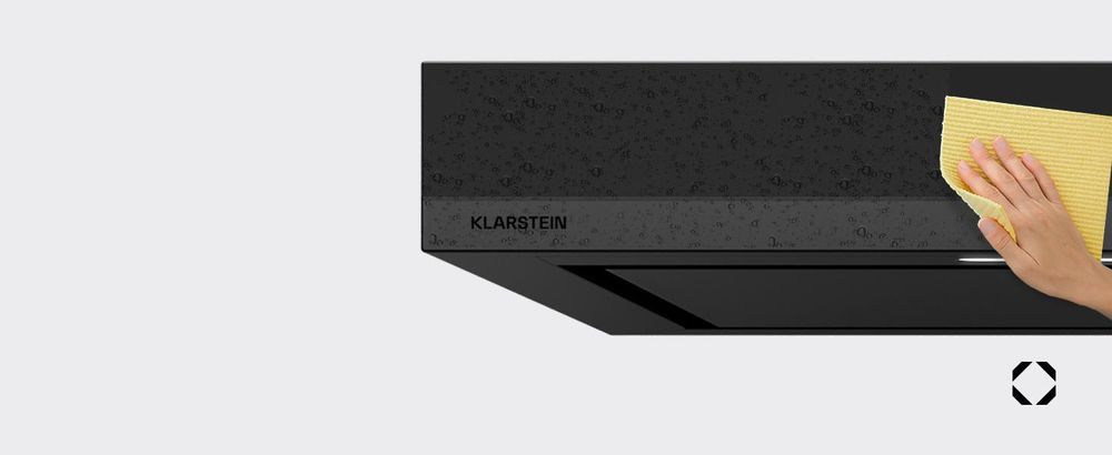 Klarstein Velaire Dunstabzugshaube 90 cm - A++ , 595 m³/h, Touch-Bedienung, LED, leise, Wandhaube, Aluminium- & Aktivkohlefilter, Schwarz