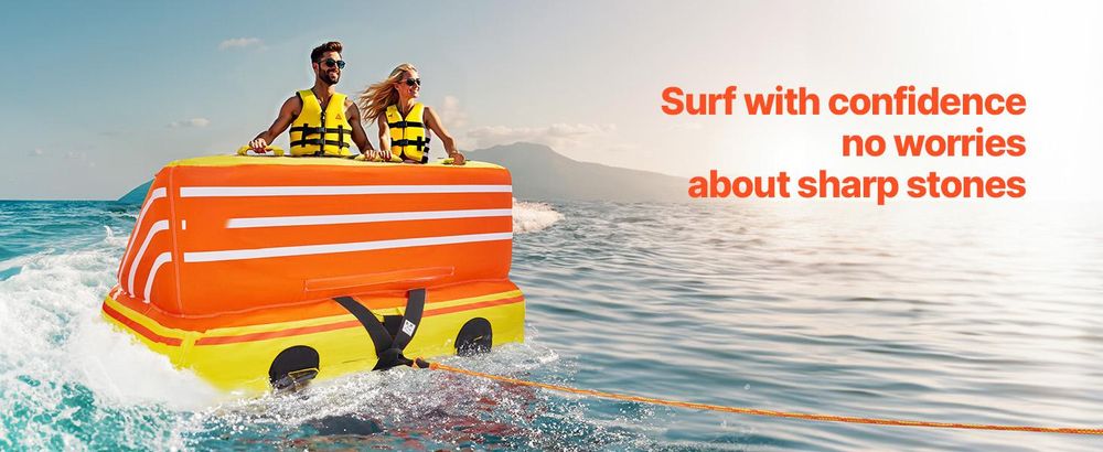 VEVOR Fun Tube Set zum Bootfahren, Aufblasbare Schleppboote für 1–3 Personen, 231 kg Wassersport-Schleppschlauch zum Ziehen von Booten – mit Haltegriffen, Schlepppunkten und Sicherheitsventil