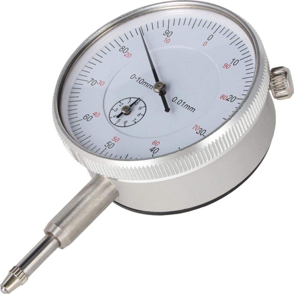 LUXTOM | Messuhr 0-10mm, Ablesung 0,01 mm, Ziffernblatt, Zeigerumdrehung 1 mm