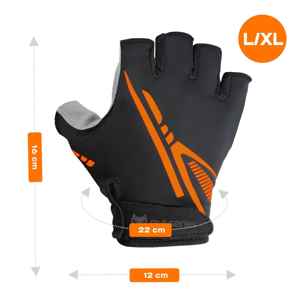 Herren Fahrradhandschuhe L/XL fingerlos mit Gel-Polsterung, Kurzfinger Radhandschuhe atmungsaktiv, MTB & Fitness Handschuhe, EVI BIKE Comfort