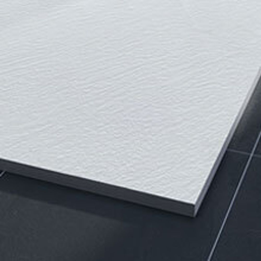 VILSTEIN Duschwanne 120x90 cm | Steinoptik, Schieferoptik | Design Duschtasse | Flach, Antirutsch | Weiß | inkl. Standard Abdeckung & Siphon