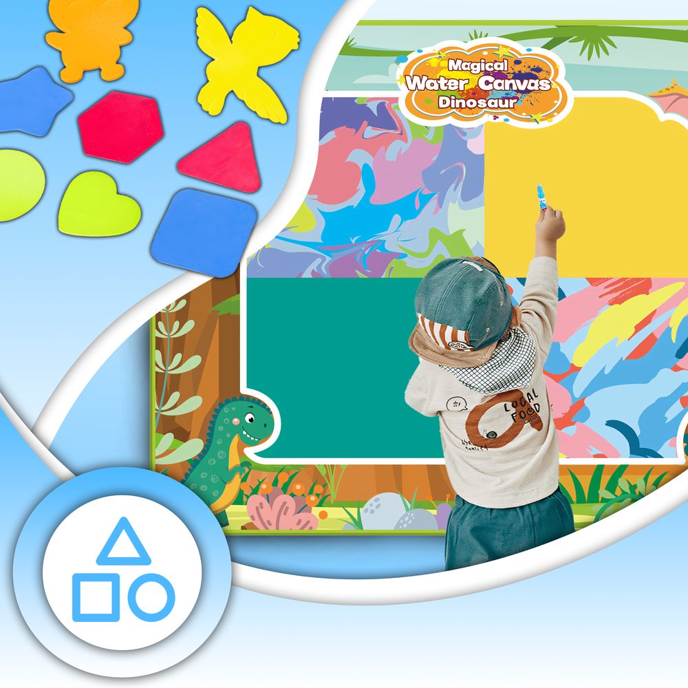 Malbücher Magic Wasser Doodle Matte XL 100x80cm 21-tlg satz, Wasserstiften, Wiederverwendbare Malmatte für Kinder, fleckenfreier Malspaß - Retoo