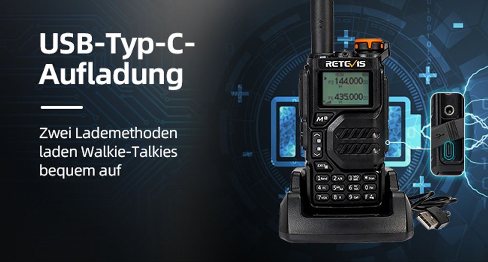 Retevis RA79 Amateurfunkgerät, 5W Air-Band-Empfang Ham Radio, 1400-mAh-Akku-Handfunkgerät für Jagd, Reisen, Wandern, Fernfunkgerät (1 Stück)