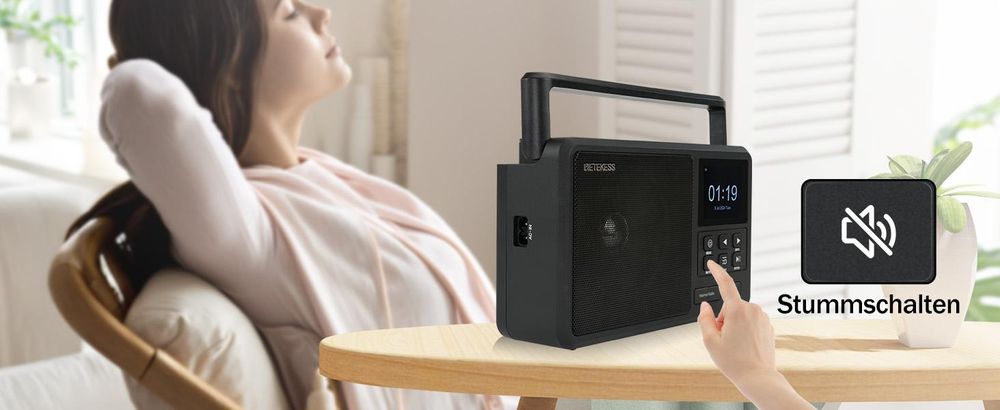 Retekess TR640 Internetradio DAB+,Tragbares Radio,Knopfbedienung,3,5-mm-Audiobuchse,Geeignet für Radio-Enthusiasten,Mit Fernbedienung