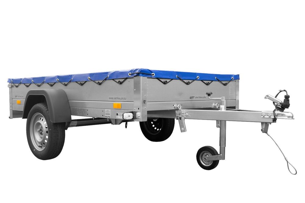 Stahl Anhänger mit Plane 750 kg GARDEN TRAILER 230 KIPP [mit Flachplane und Stützrad]