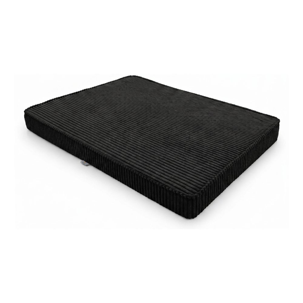 Hundebett Hundekissen Hundematte Cord Schwarz 90X60X8 Cm