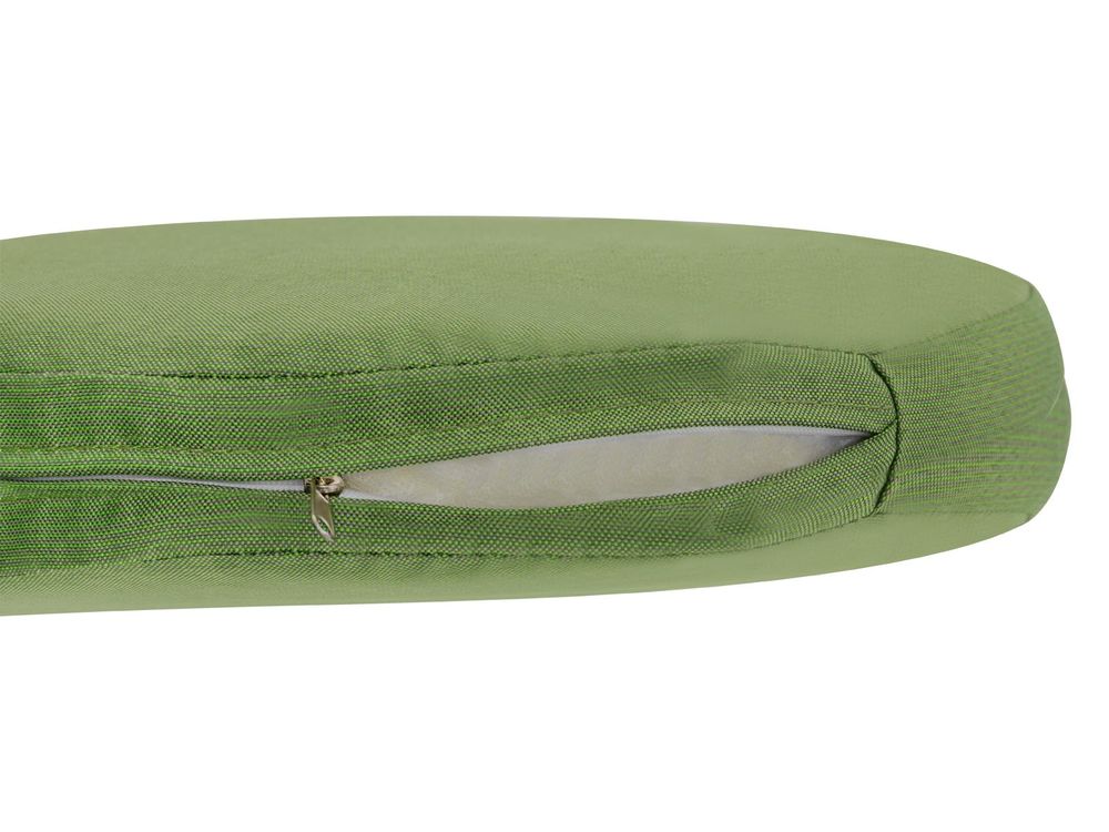 Avestar Outdoor 2er Set Stuhlkissen mit Riemen und Reißverschluss, 38 x 3 cm, wasserdichte Sitzkissen, runde Sitzauflagen für Sessel, Grün
