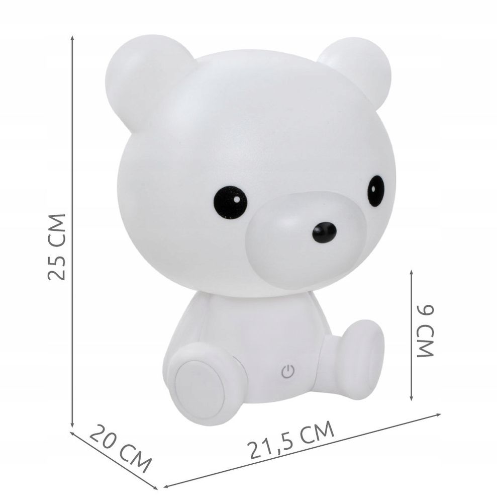 Nachtlicht für Kinder Schlafzimmer Baby Nachtleuchte Led  3 Lichthelligkeit Nachtlampe Nachttischlampe Bärenlampe Dimmbar USB-Aufladbar Weiß Retoo