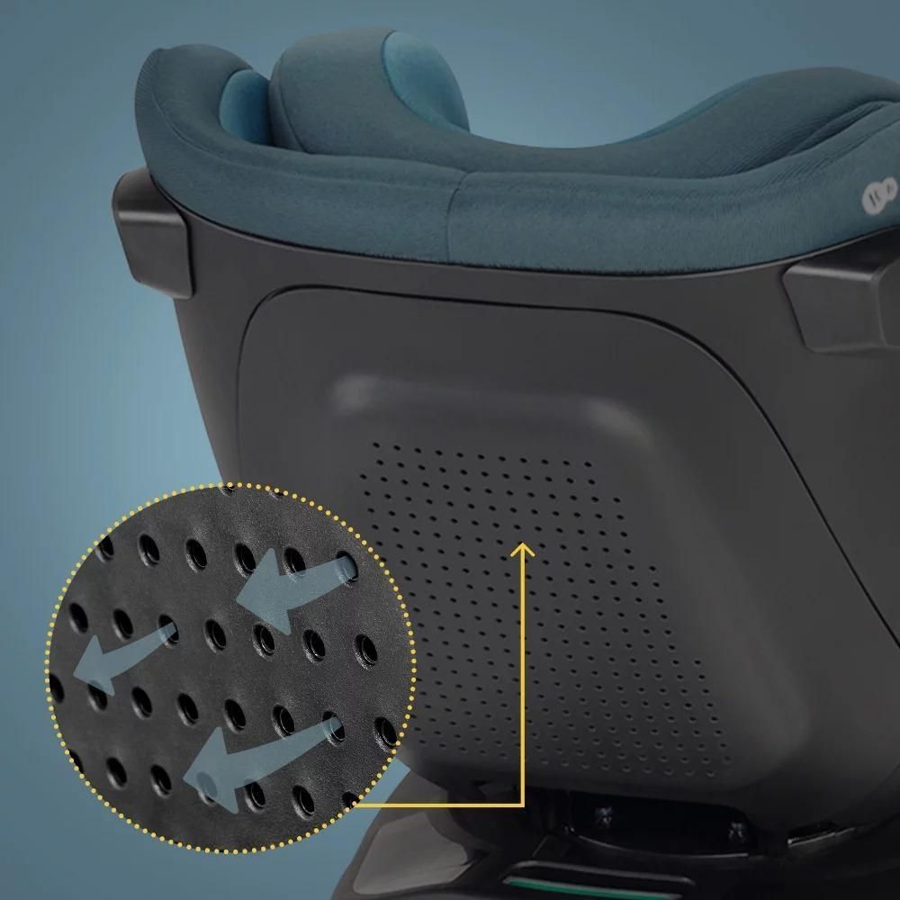 Kinderkraft I-GUARD i-Size - Autositz 40-105 cm - R129 Norm - 360° - H-GUARD SYSTEM - ISOFIX - Belüftete Schale - Verstellbare Kopfstütze - Grau