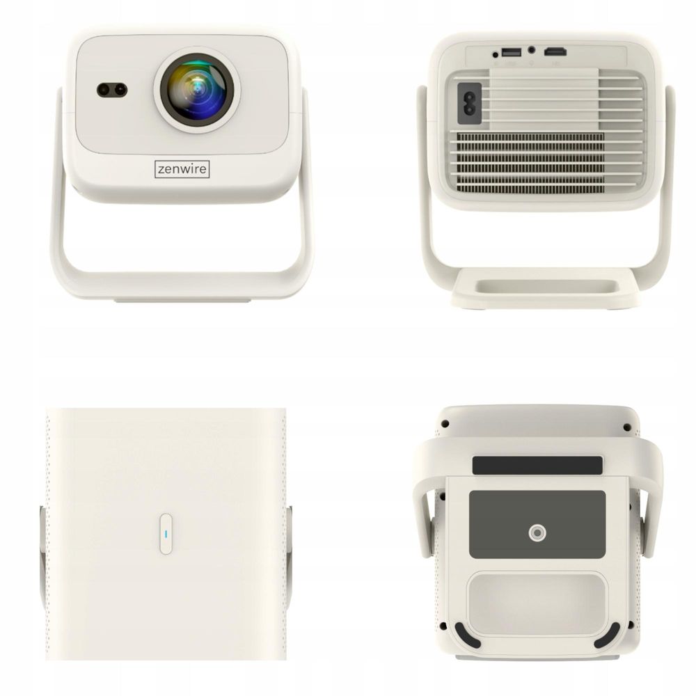 Projektor ZENWIRE z systemem Android, WiFi, Bluetooth, Full HD, obsługa 4K, 12000 lumenów, autofocus, przenośny, mini projektor do kina domowego i biura "H8"