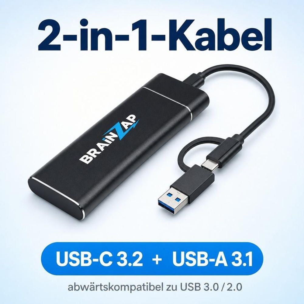 2-in-1-Kabel: USB-C + USB-A