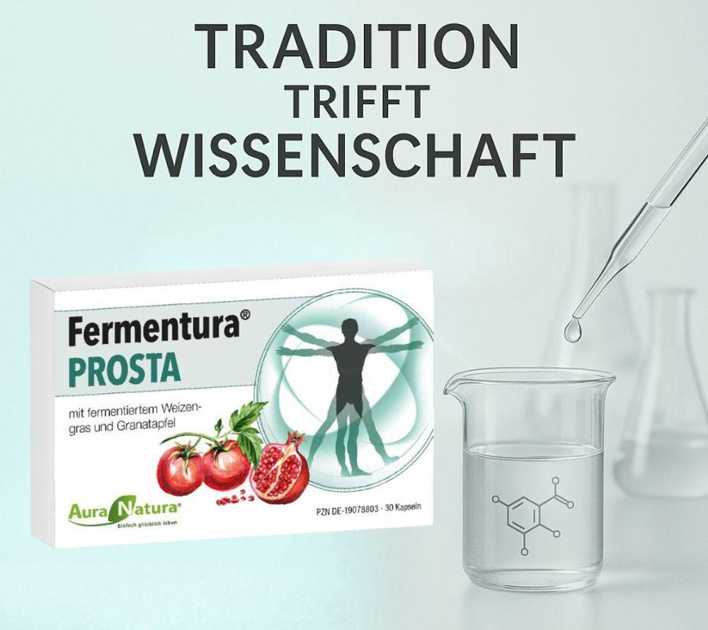 Fermentura® PROSTA | Teilfermentierter Prostata-Komplex in Kapseln | Mit fermentiertem Granatapfel-Mix & Weizengras, Kürbiskern, Zink & Selen