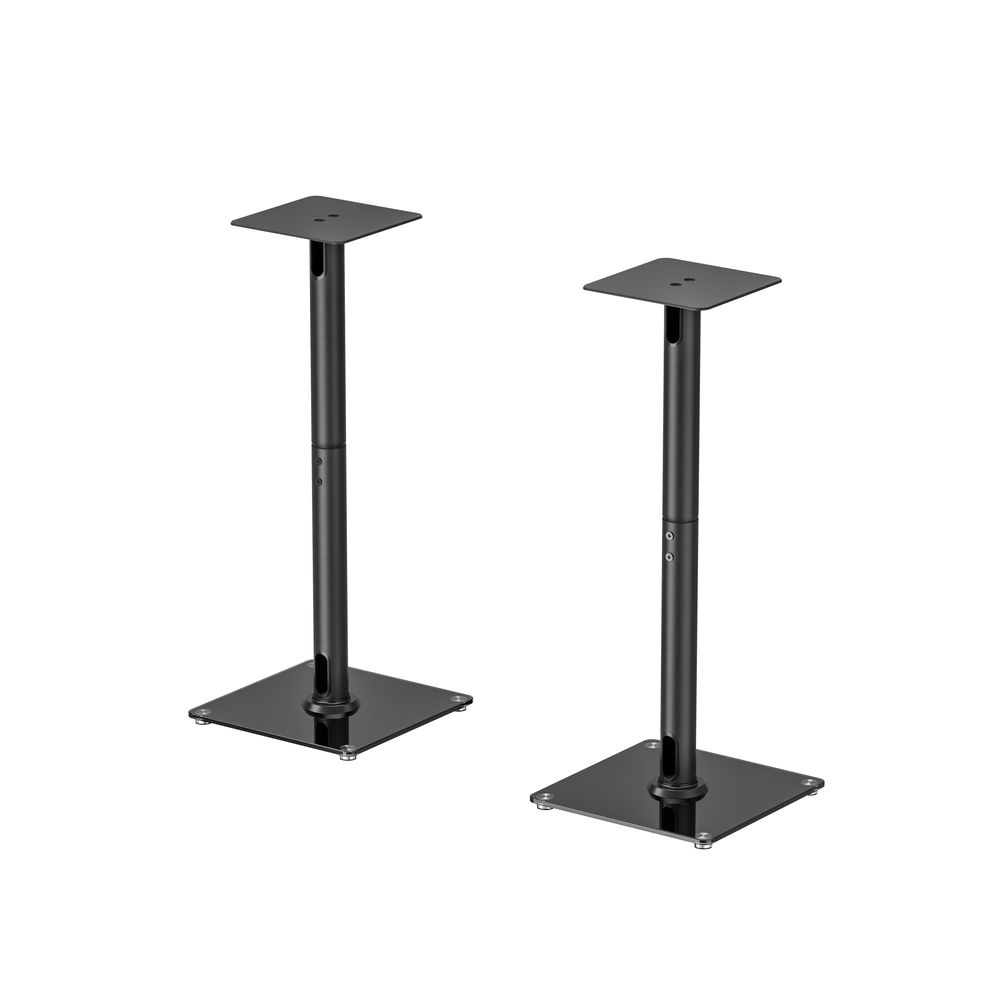 Lautsprecherständer 2er Set Metall Glas für Satelliten Surround Boxen je 25kg belastbar