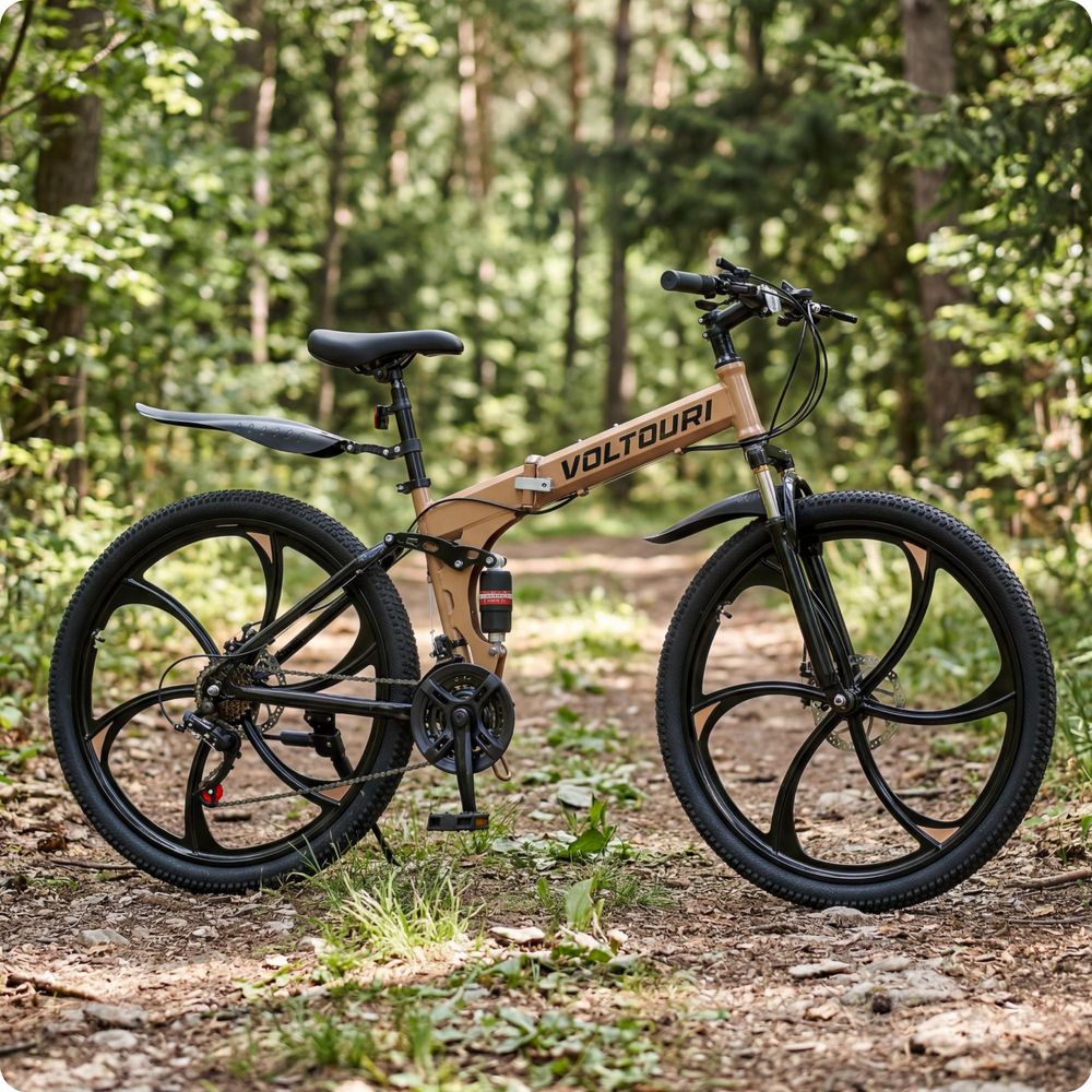 Voltouri mountain bike pieghevole 26" – 21 velocità Shimano, doppia sospensione, freni a disco